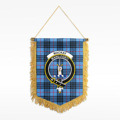 MacKay Blue Tartan Crest Wall Hanging Banner