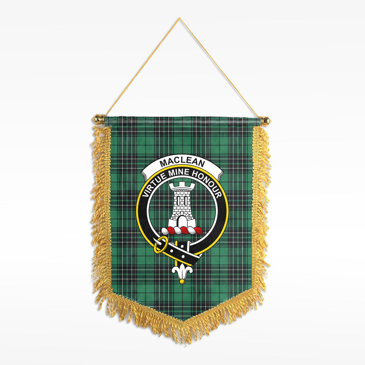 MacLean Hunting Ancient Tartan Crest Wall Hanging Banner