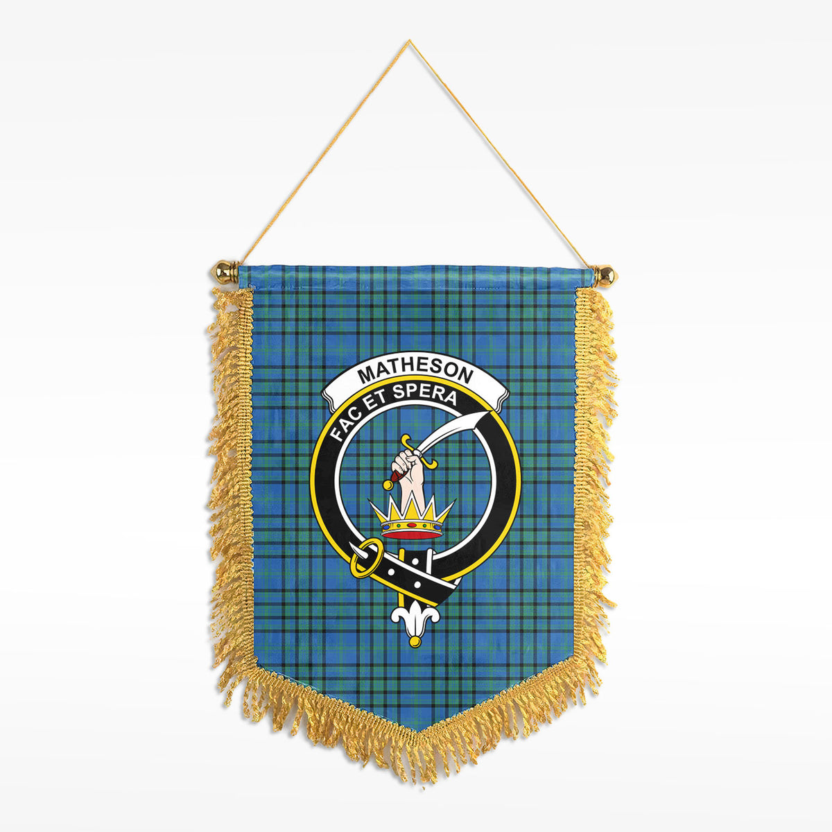 Matheson Hunting Ancient Tartan Crest Wall Hanging Banner