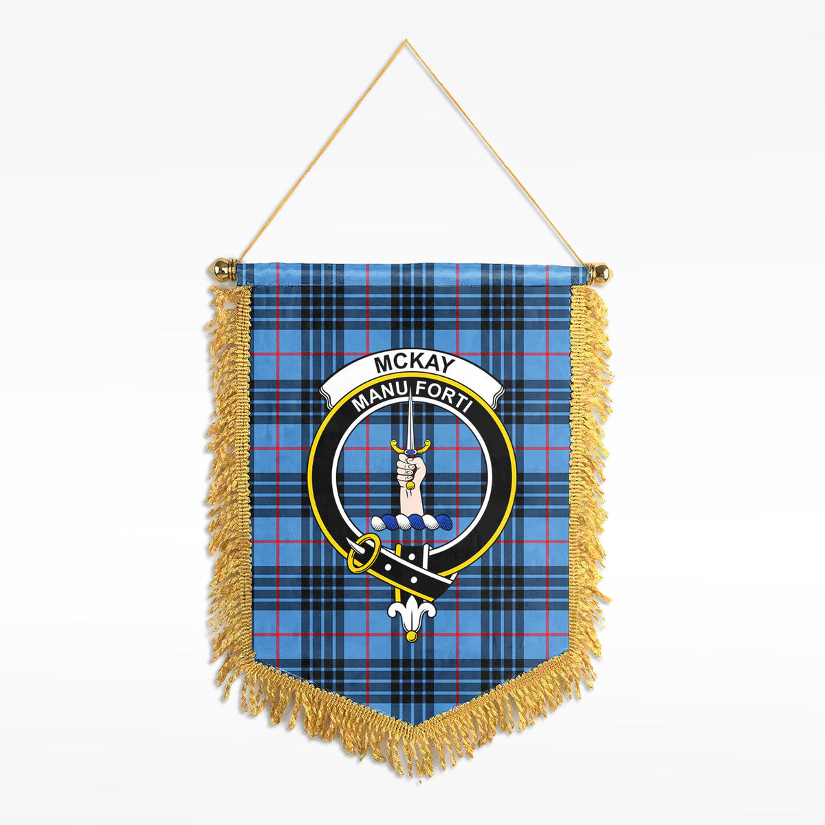 McKay Blue Tartan Crest Wall Hanging Banner