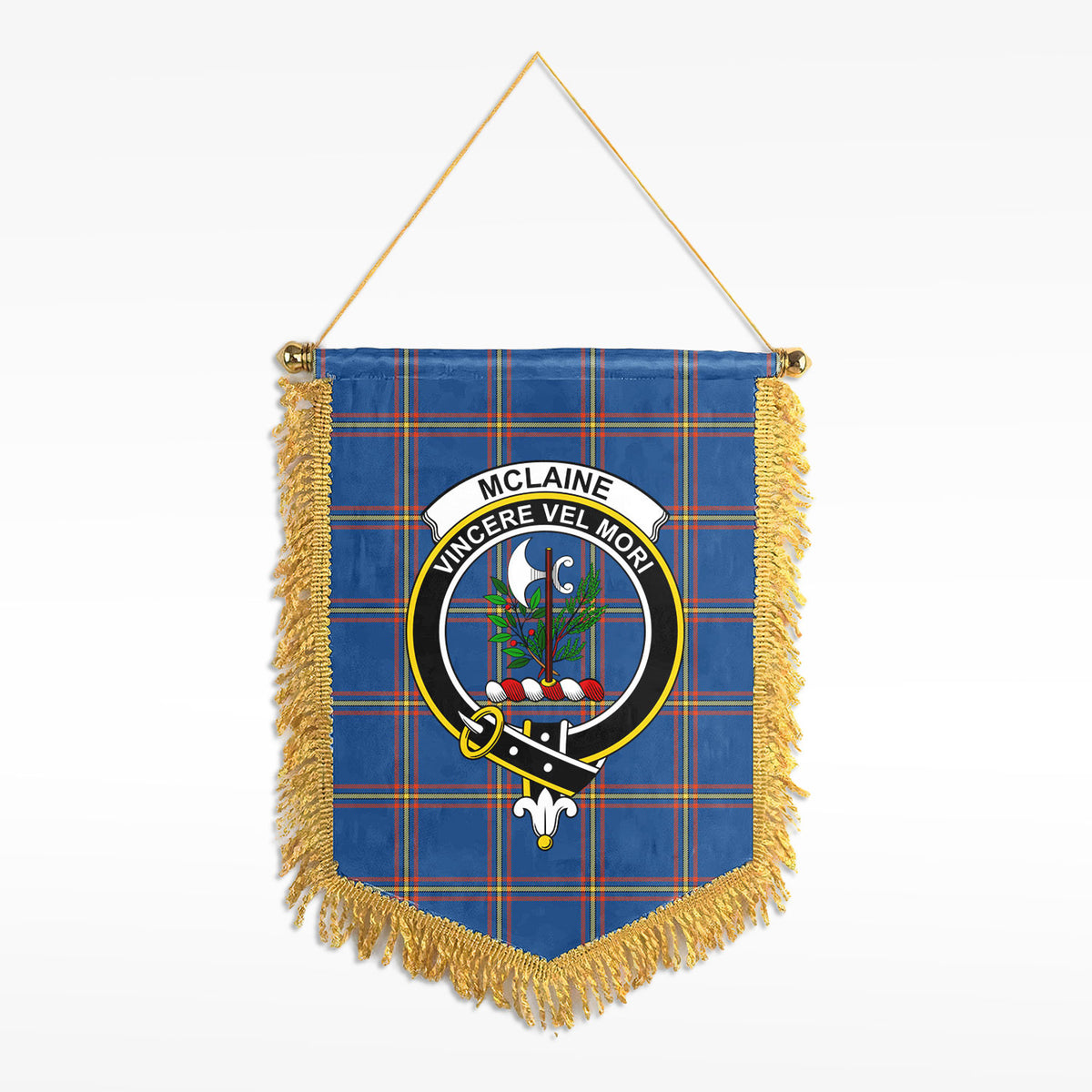 McLaine of Loch Buie Hunting Ancient Tartan Crest Wall Hanging Banner