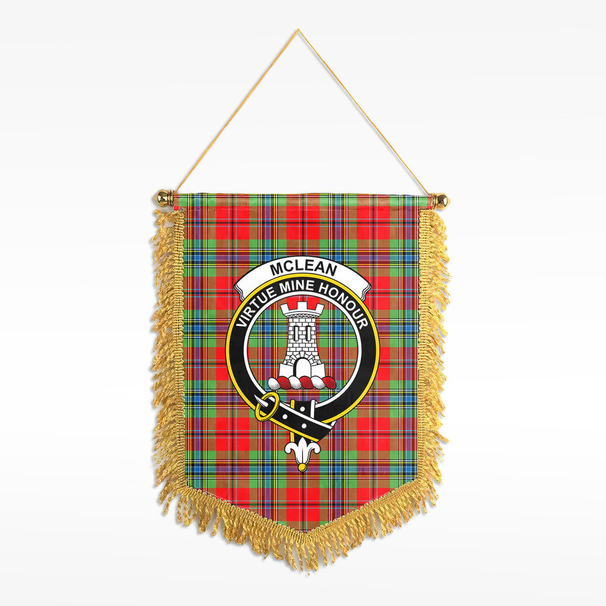 McLean of Duart Modern Tartan Crest Wall Hanging Banner