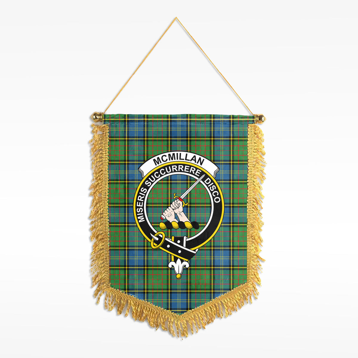 McMillan Hunting Ancient Tartan Crest Wall Hanging Banner