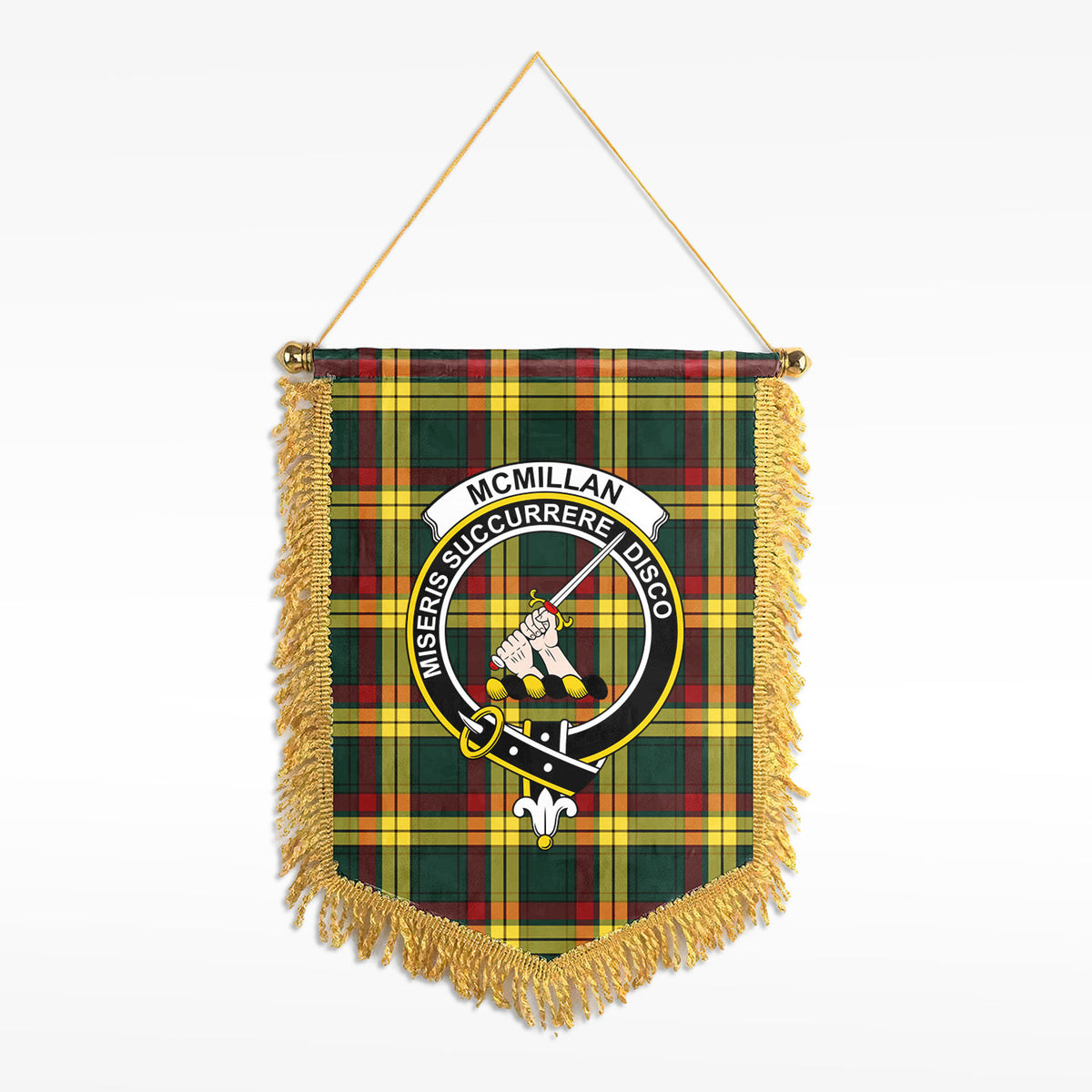 McMillan Old Modern Tartan Crest Wall Hanging Banner