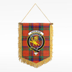 Nicolson Ancient Old Tartan Crest Wall Hanging Banner