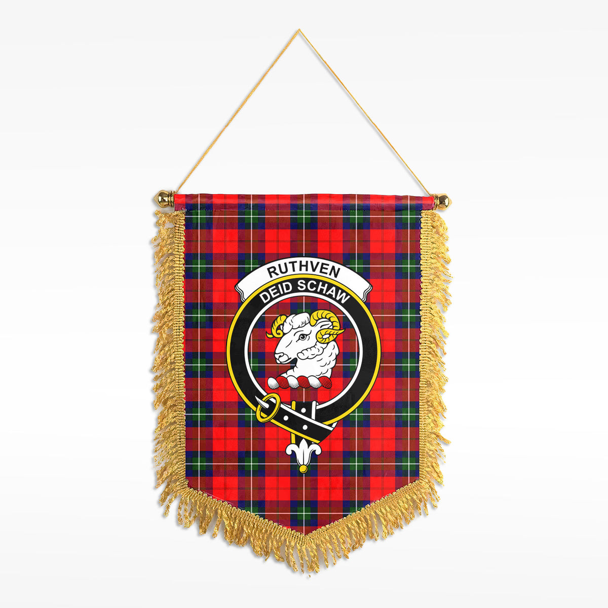 Ruthven Modern Tartan Crest Wall Hanging Banner