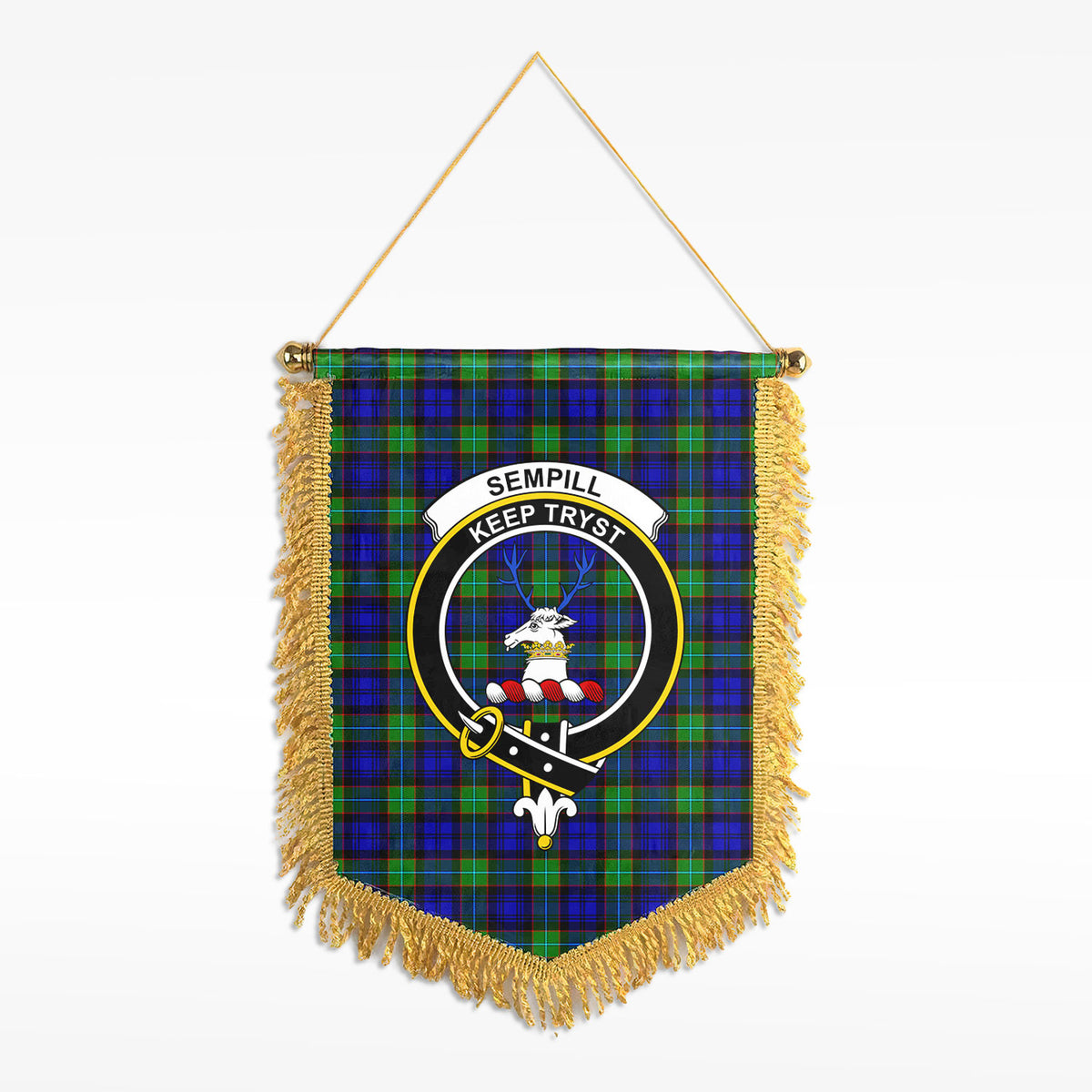 Sempill Modern Tartan Crest Wall Hanging Banner