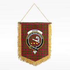 Skene Modern Tartan Crest Wall Hanging Banner