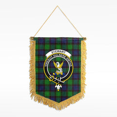 Stewart Old Modern Tartan Crest Wall Hanging Banner