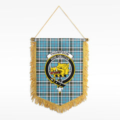 Thompson Blue Tartan Crest Wall Hanging Banner