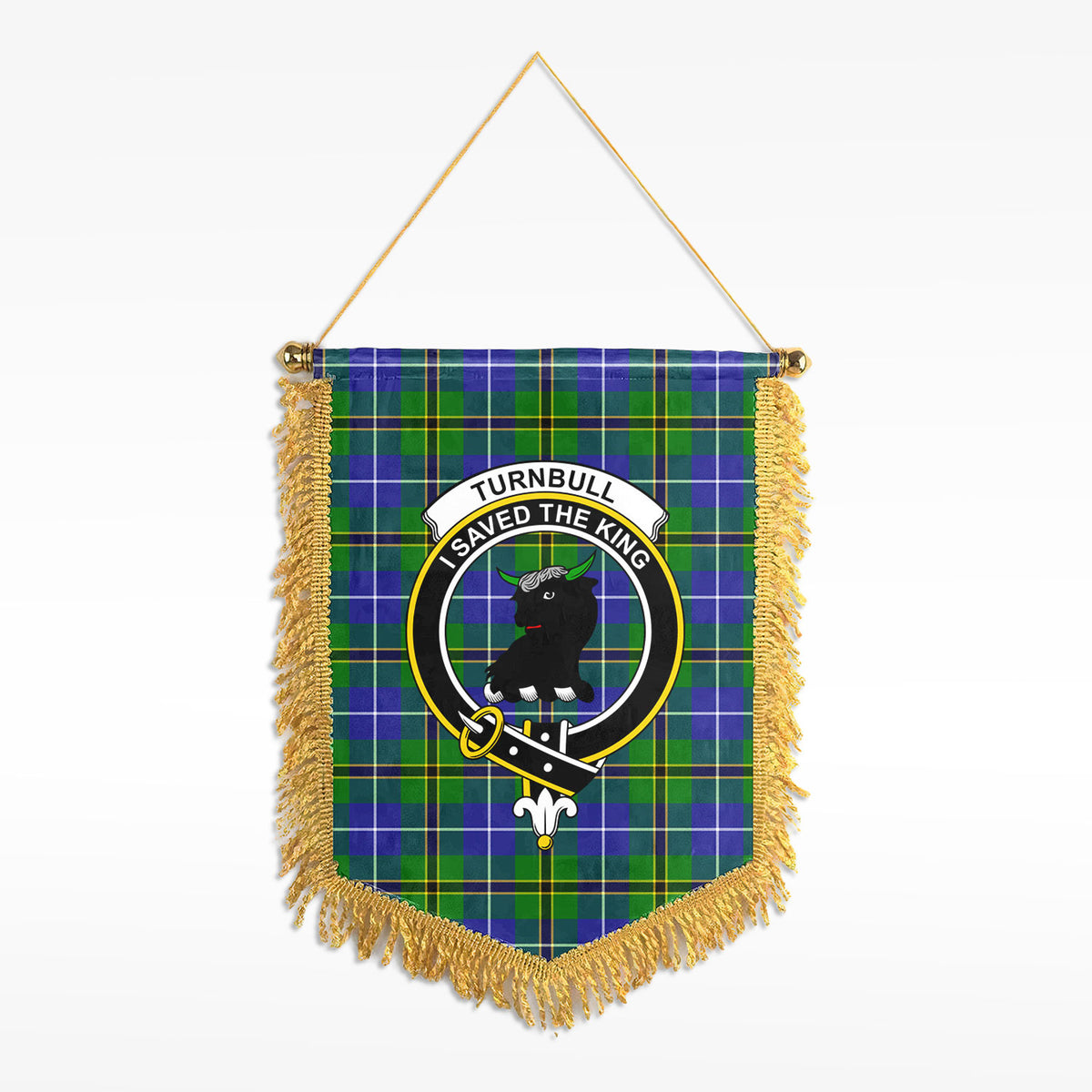 Turnbull Hunting Tartan Crest Wall Hanging Banner