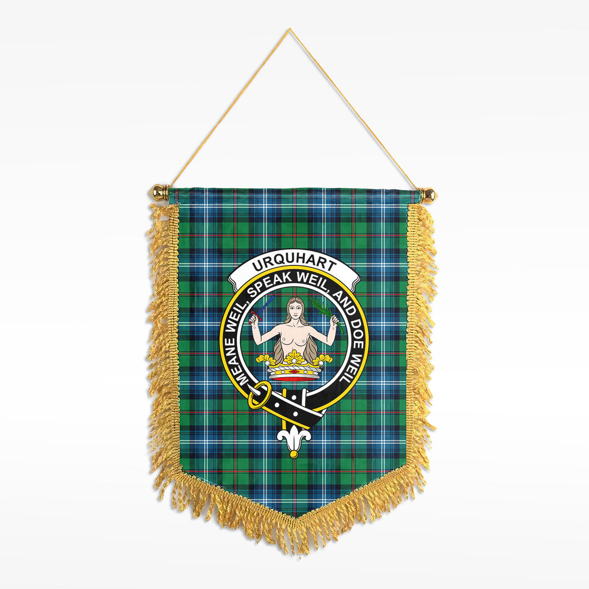 Urquhart Ancient Tartan Crest Wall Hanging Banner