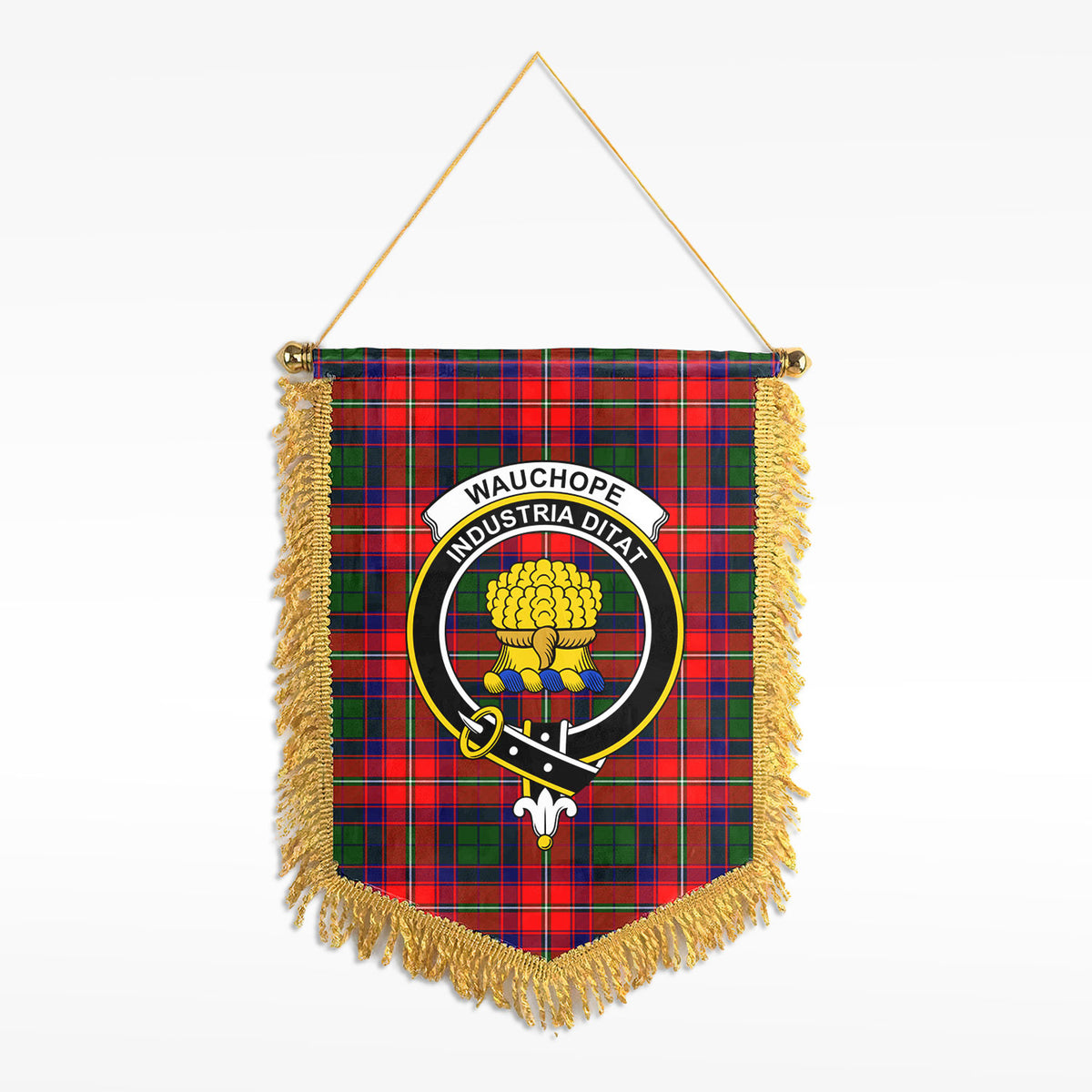 Wauchope (or Waugh) Tartan Crest Wall Hanging Banner