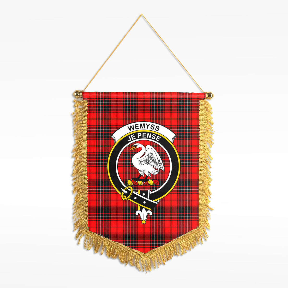 Wemyss Modern Tartan Crest Wall Hanging Banner