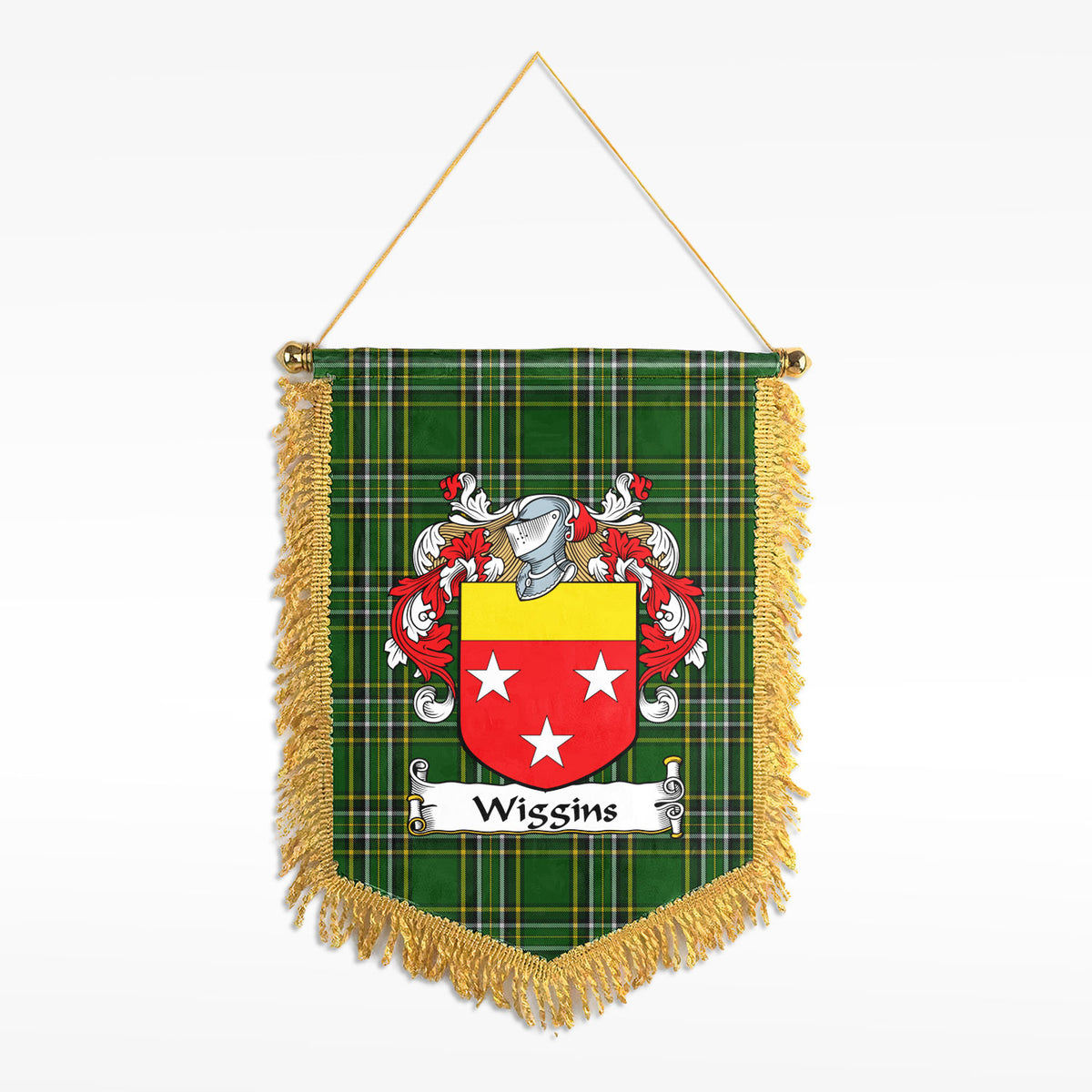 Wiggins Tartan Coat of Arms Wall Hanging Banner