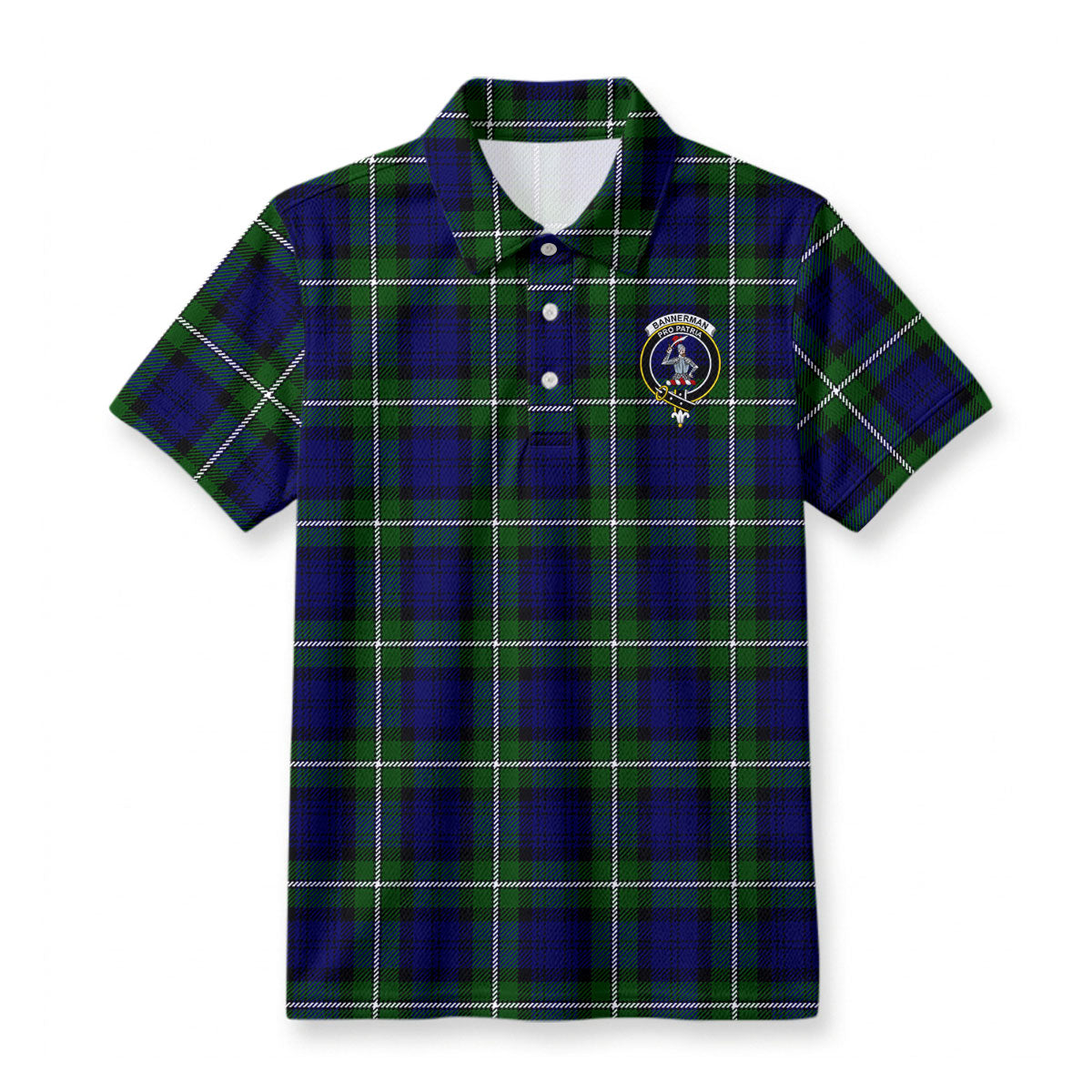 Bannerman Tartan Crest Birdseye Mesh Polo Shirt