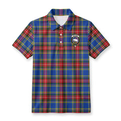 Bethune Modern Tartan Crest Birdseye Mesh Polo Shirt