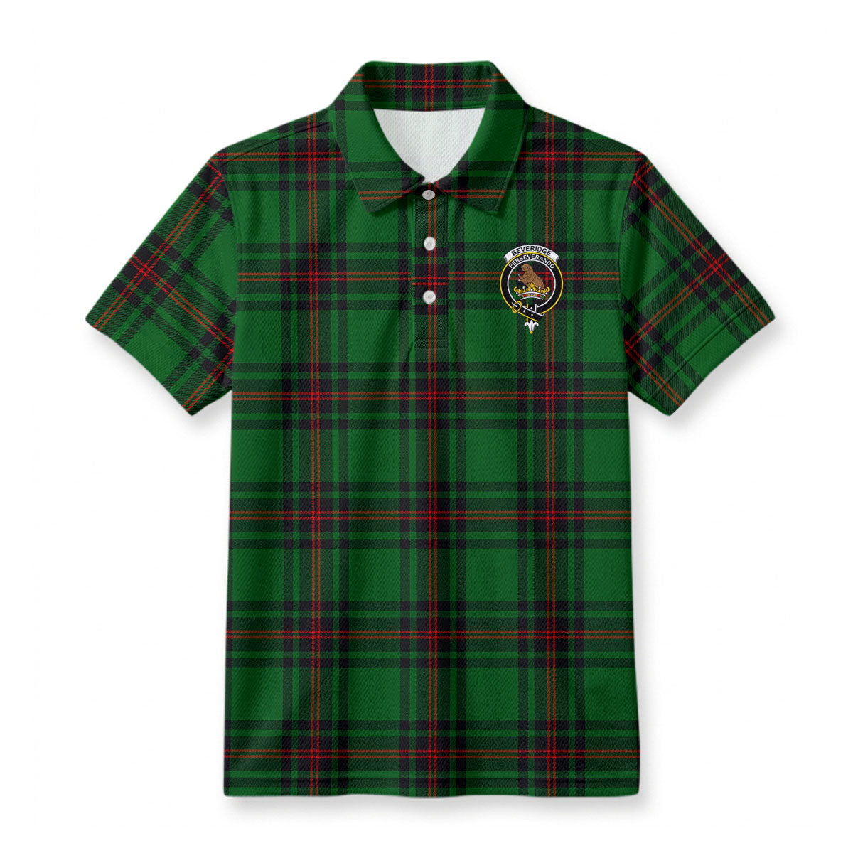 Beveridge Tartan Crest Birdseye Mesh Polo Shirt