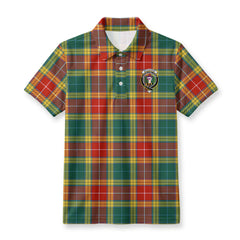 Buchanan Old Sett Tartan Crest Birdseye Mesh Polo Shirt