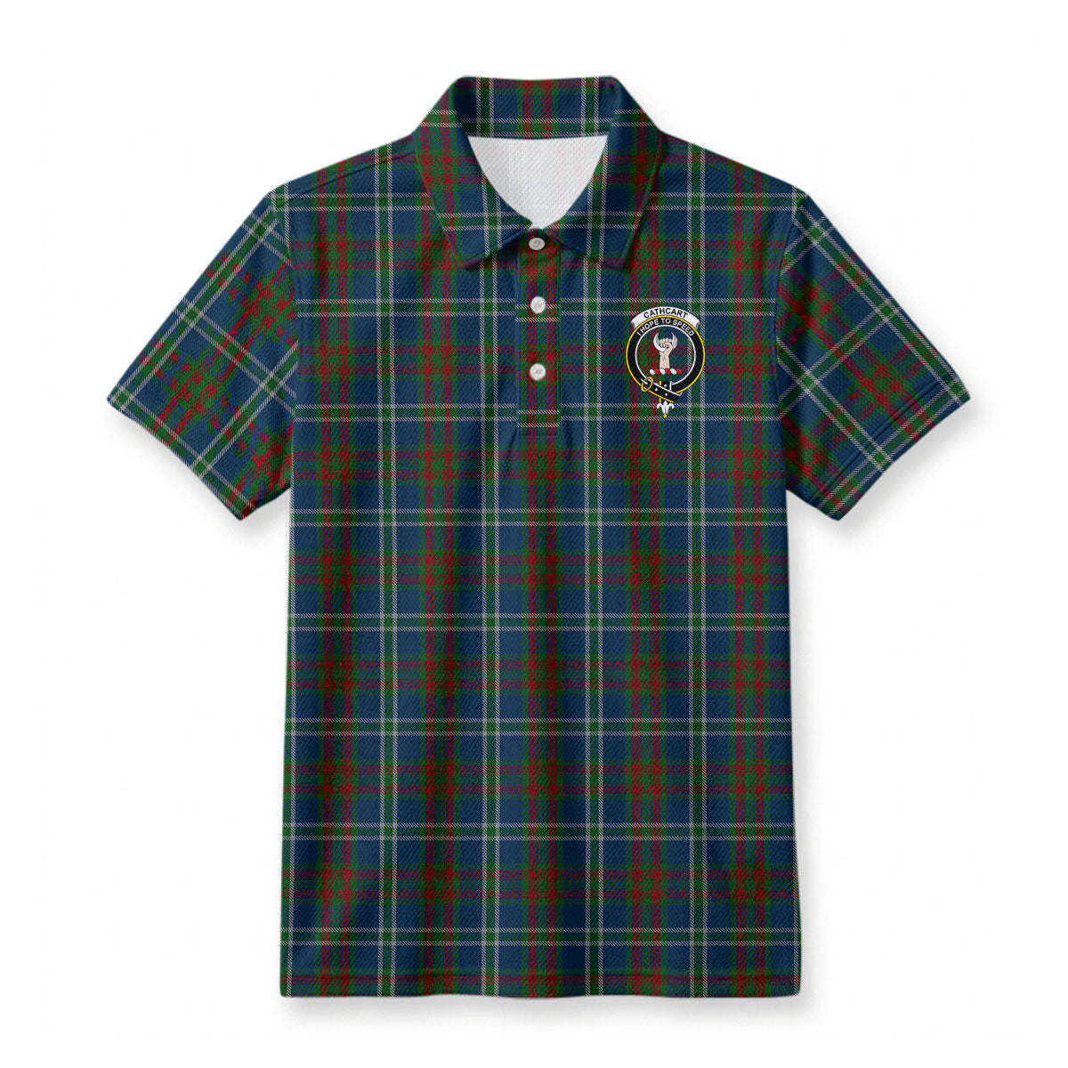 Cathcart Tartan Crest Birdseye Mesh Polo Shirt