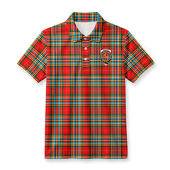 Chattan Tartan Crest Birdseye Mesh Polo Shirt