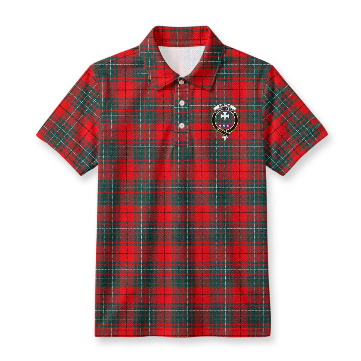Cheyne Tartan Crest Birdseye Mesh Polo Shirt