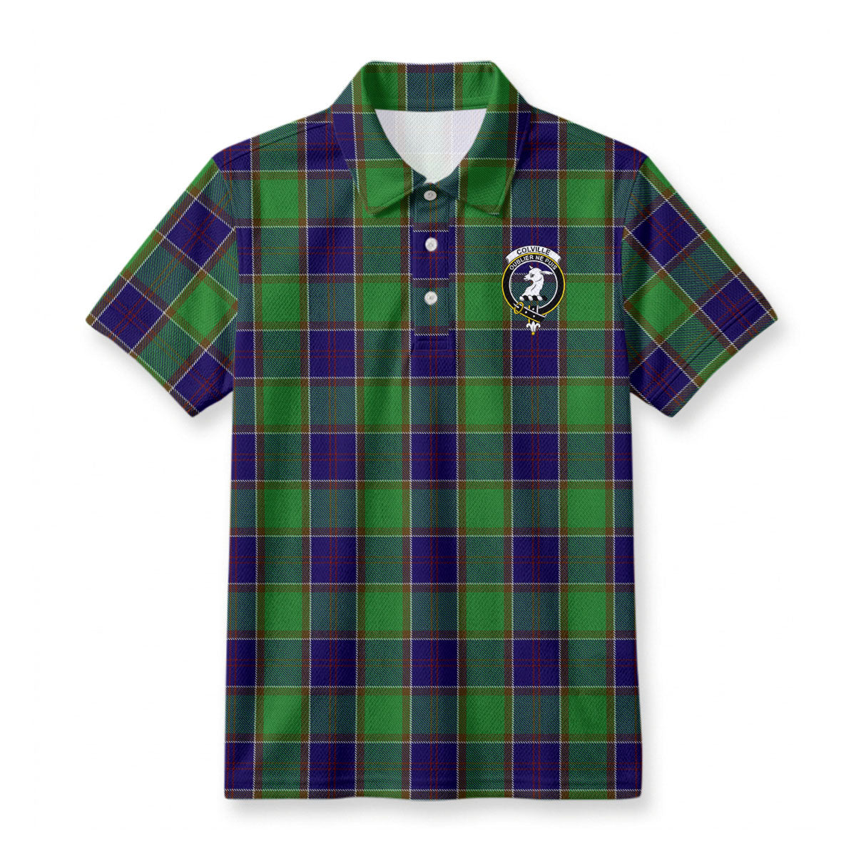 Colville Tartan Crest Birdseye Mesh Polo Shirt