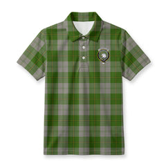Cunningham Dress Green Dancers Tartan Crest Birdseye Mesh Polo Shirt