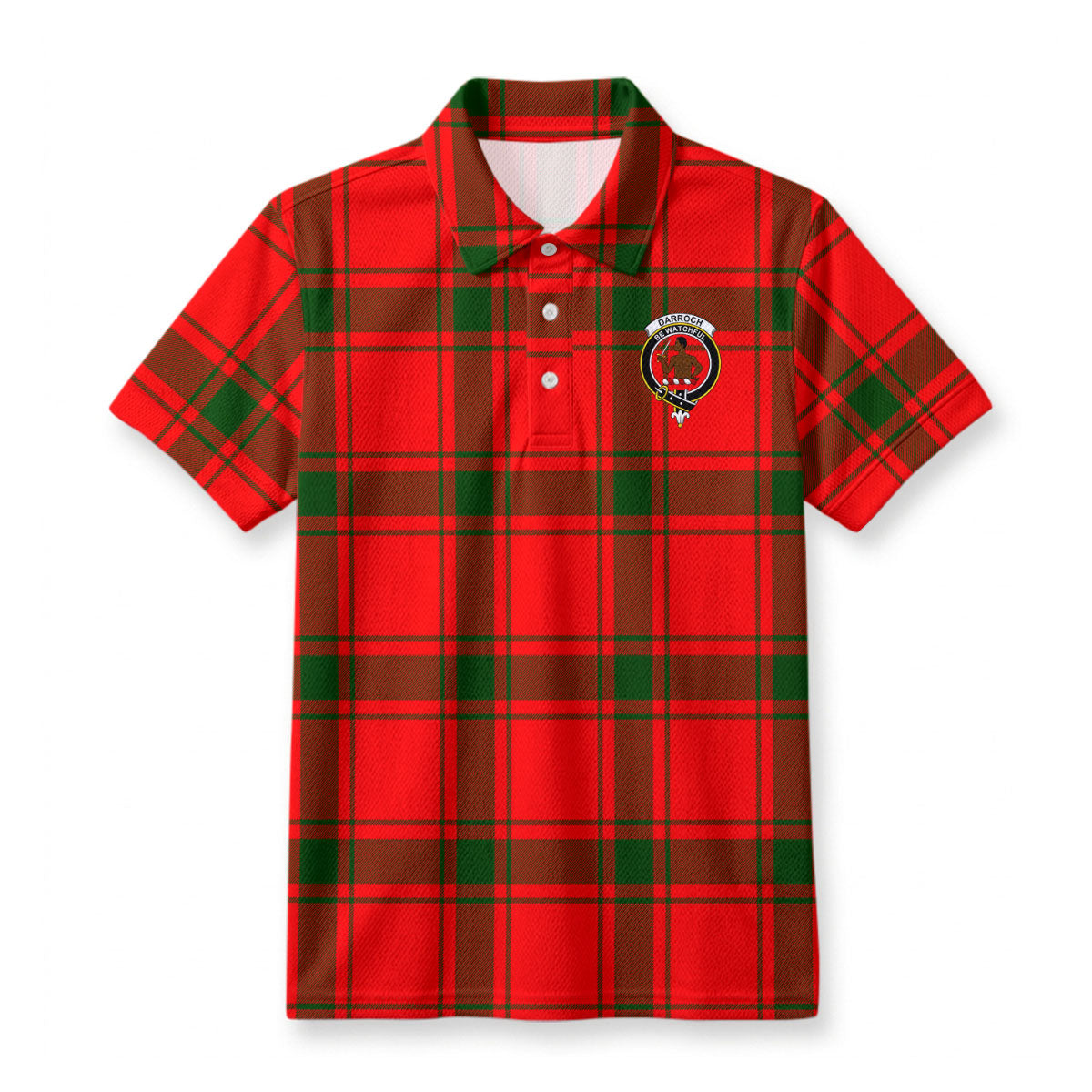 Darroch (Gourock) Tartan Crest Birdseye Mesh Polo Shirt