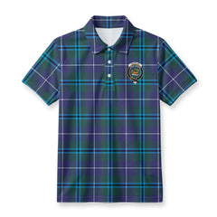 Douglas Modern Tartan Crest Birdseye Mesh Polo Shirt