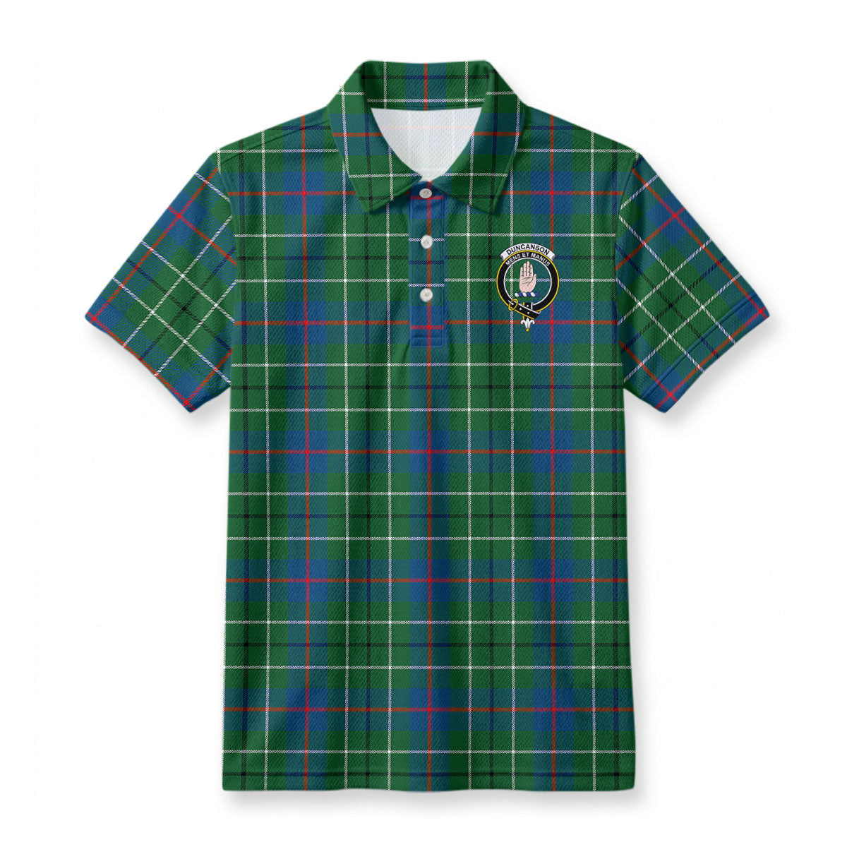 Duncanson Tartan Crest Birdseye Mesh Polo Shirt
