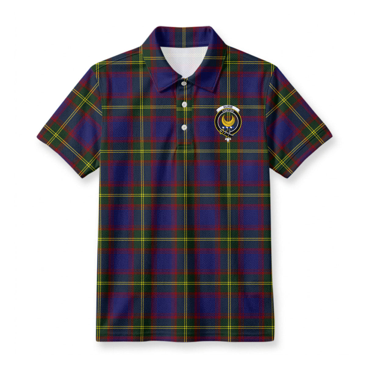 Durie Tartan Crest Birdseye Mesh Polo Shirt