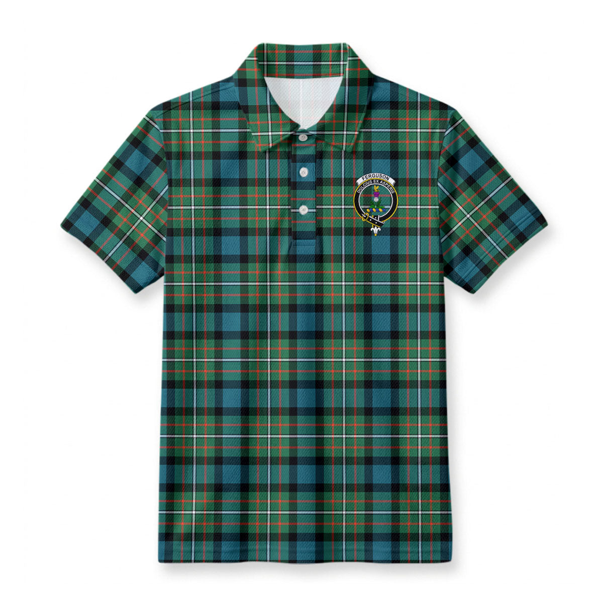 Ferguson Ancient Tartan Crest Birdseye Mesh Polo Shirt