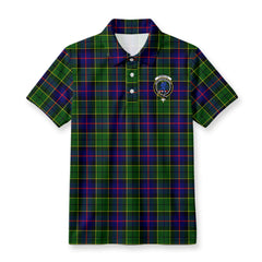 Forsyth Modern Tartan Crest Birdseye Mesh Polo Shirt
