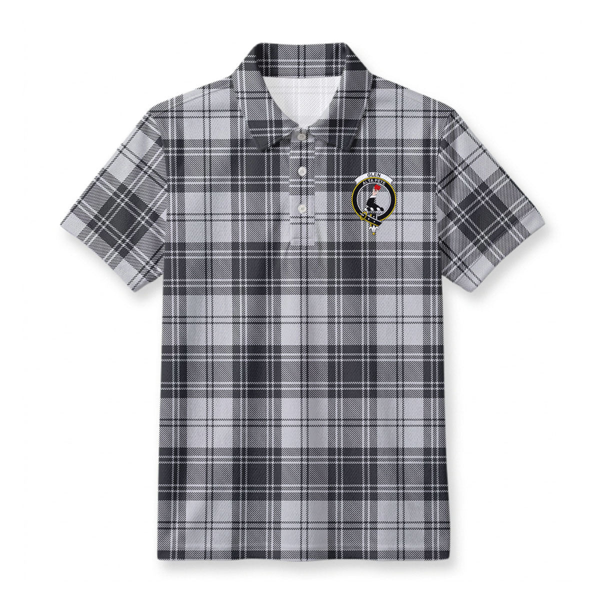 Glen Tartan Crest Birdseye Mesh Polo Shirt