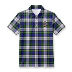 Gordon Dress Modern Tartan Crest Birdseye Mesh Polo Shirt