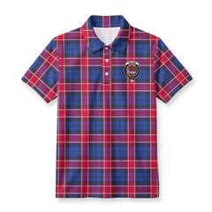 Graham of Menteith Red Tartan Crest Birdseye Mesh Polo Shirt