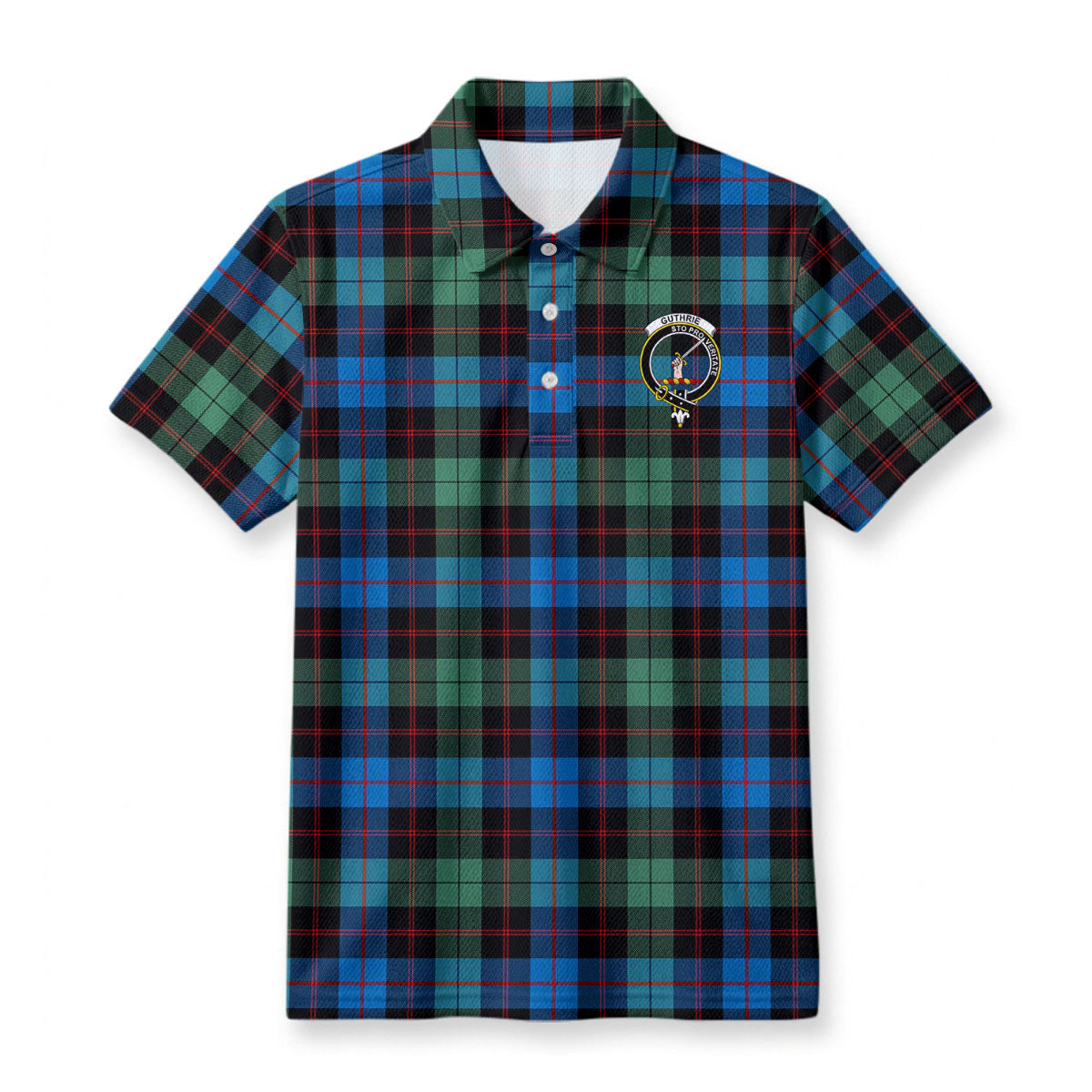 Guthrie Ancient Tartan Crest Birdseye Mesh Polo Shirt