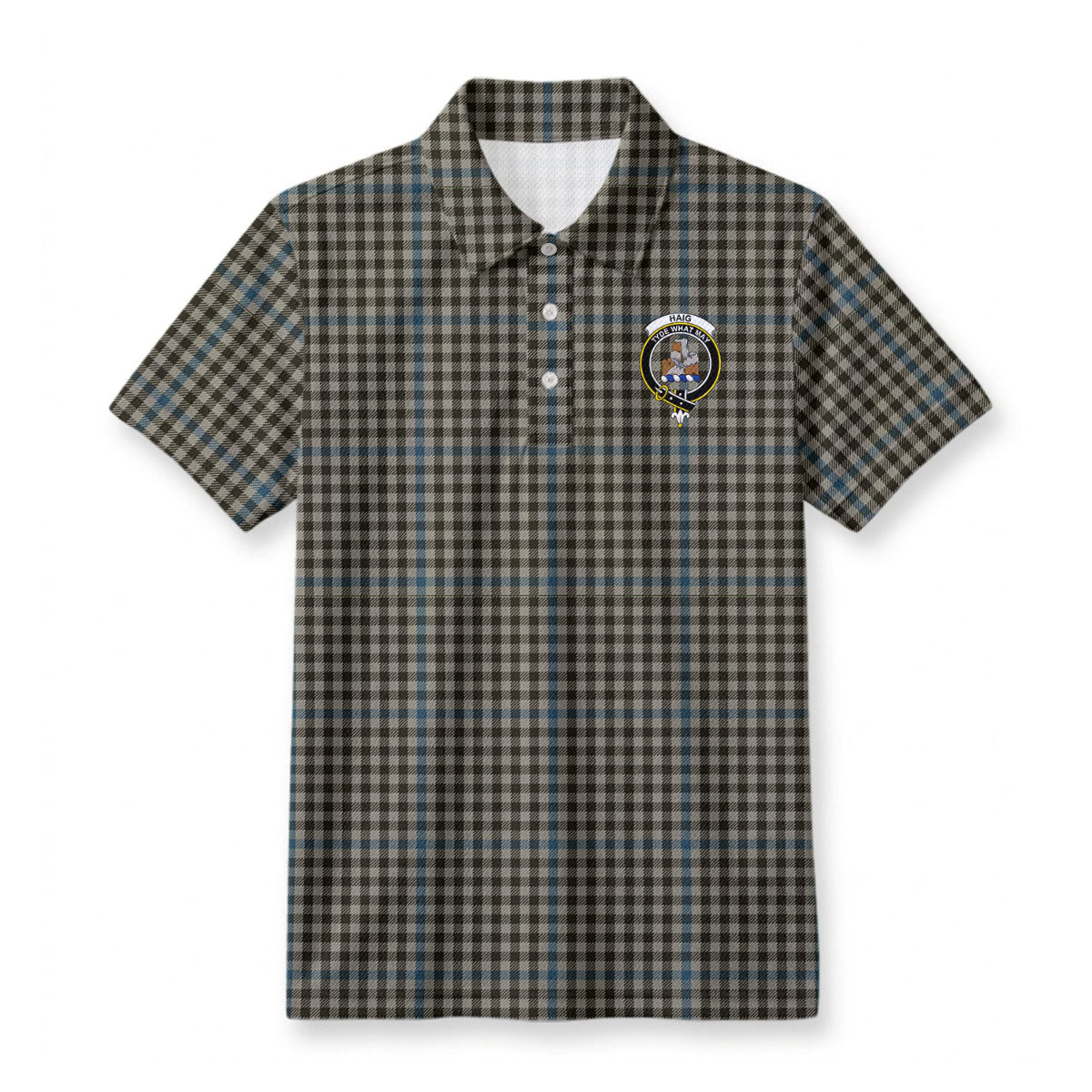 Haig Check Tartan Crest Birdseye Mesh Polo Shirt