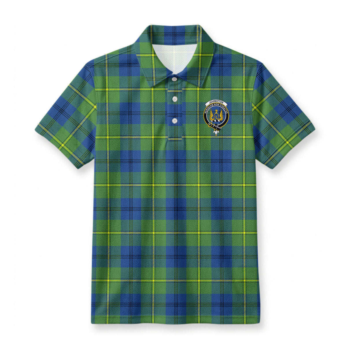 Johnston Ancient Tartan Crest Birdseye Mesh Polo Shirt