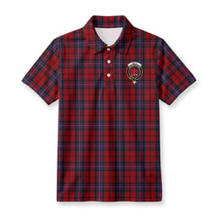 Kelly of Sleat Red Tartan Crest Birdseye Mesh Polo Shirt