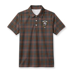 Kennedy Weathered Tartan Crest Birdseye Mesh Polo Shirt