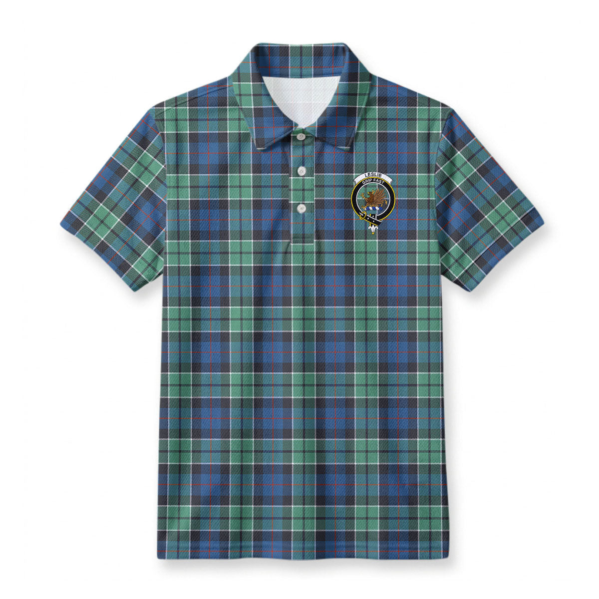 Leslie Hunting Ancient Tartan Crest Birdseye Mesh Polo Shirt
