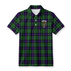 Leslie Hunting Tartan Crest Birdseye Mesh Polo Shirt