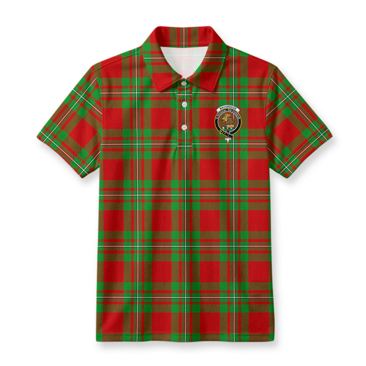 MacGregor Modern Tartan Crest Birdseye Mesh Polo Shirt