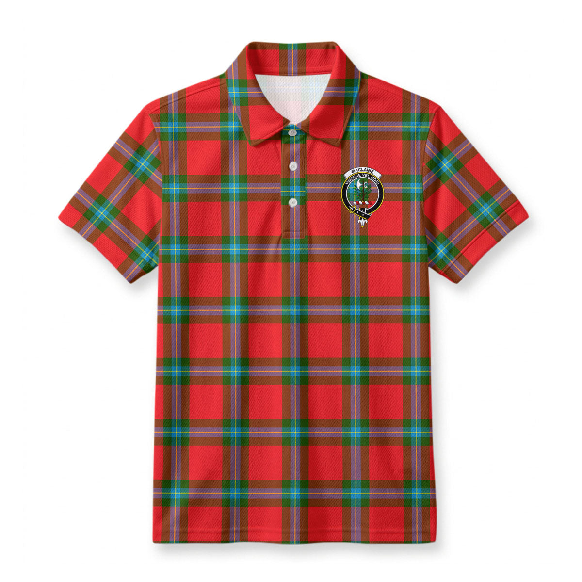 MacLaine of Loch Buie Tartan Crest Birdseye Mesh Polo Shirt
