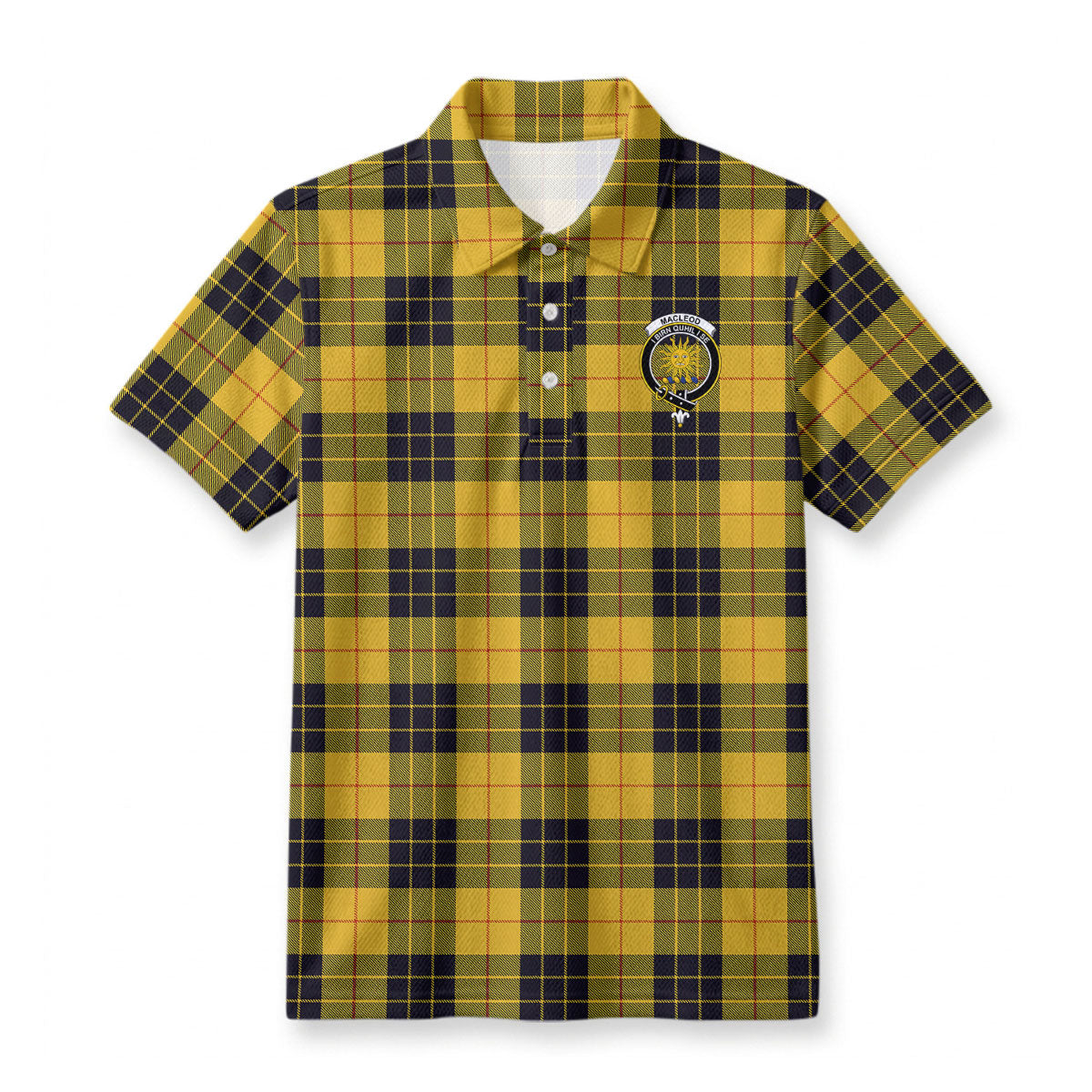 MacLeod of Lewis Ancient Tartan Crest Birdseye Mesh Polo Shirt