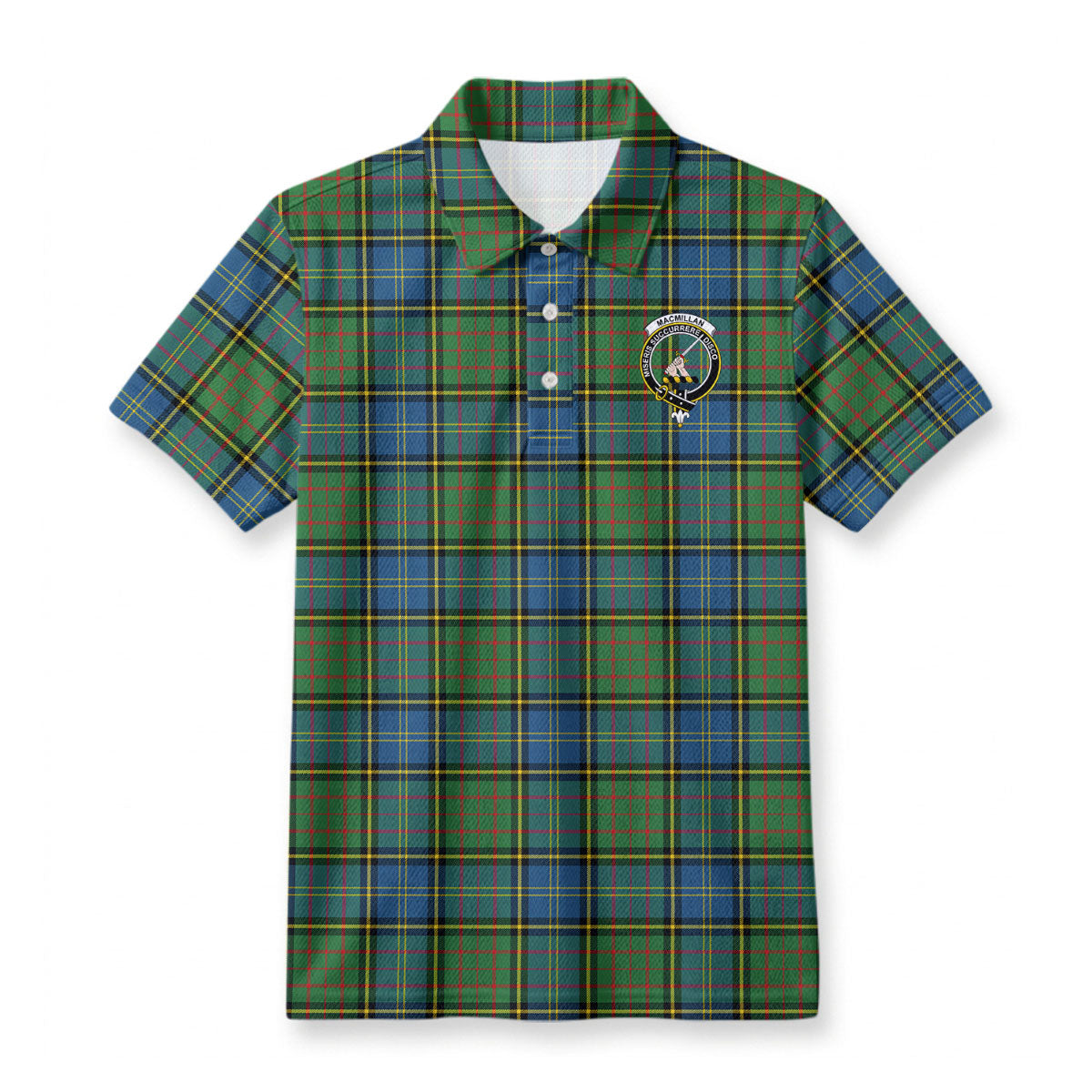 MacMillan Hunting Ancient Tartan Crest Birdseye Mesh Polo Shirt