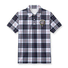 MacRae Dress Modern Tartan Crest Birdseye Mesh Polo Shirt