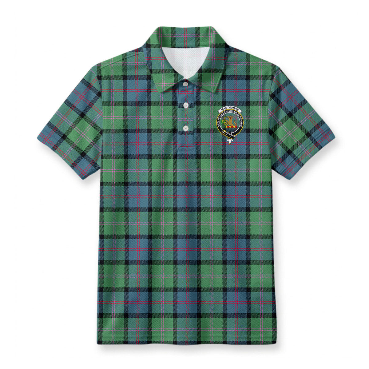 MacThomas Ancient Tartan Crest Birdseye Mesh Polo Shirt